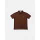 Lacoste Καφέ Ανδρική Μπλούζα Polo με Κεντημένο Κροκόδειλο